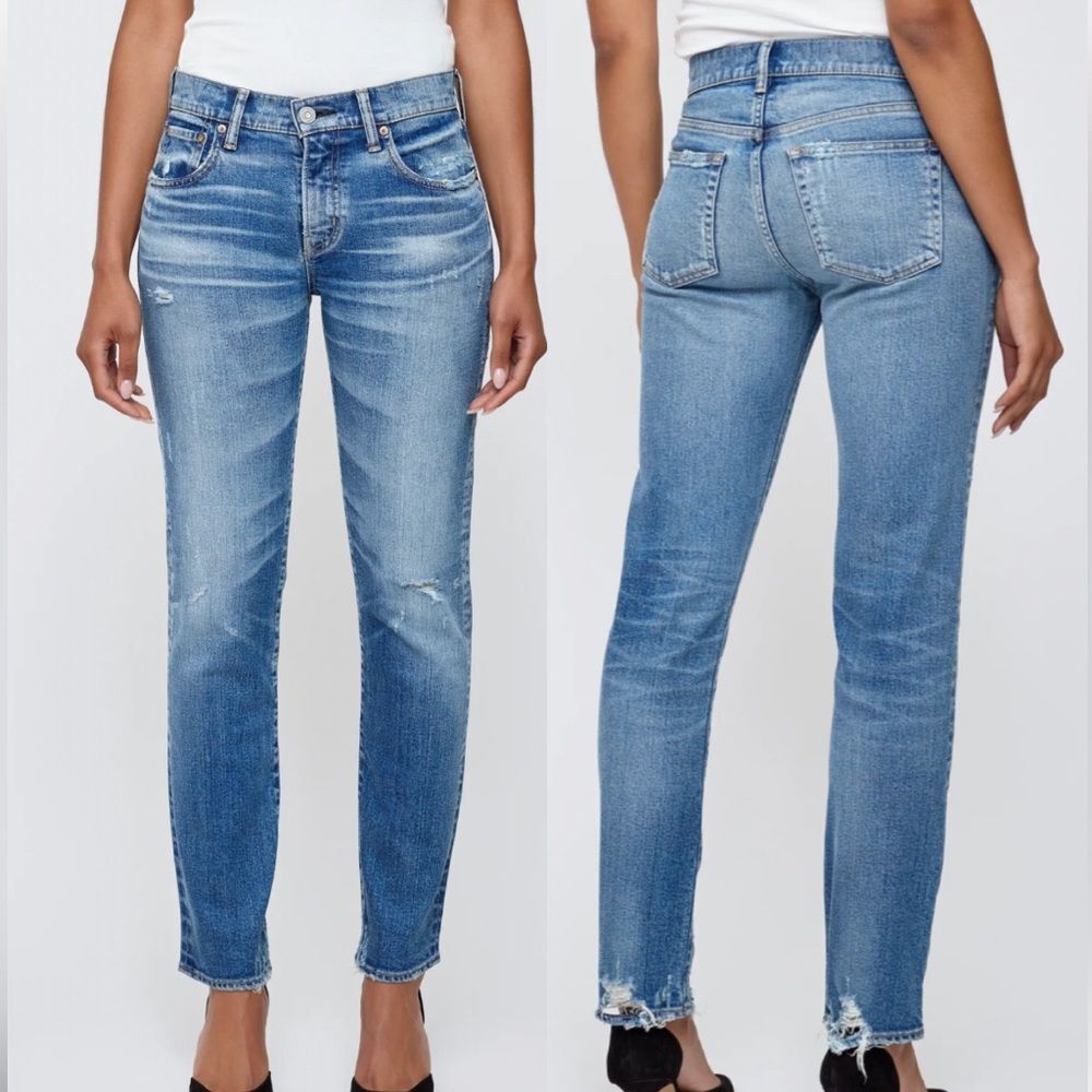 Moussy Vintage Distressed Velma Straight Leg Blue Jeans Japan Size 27